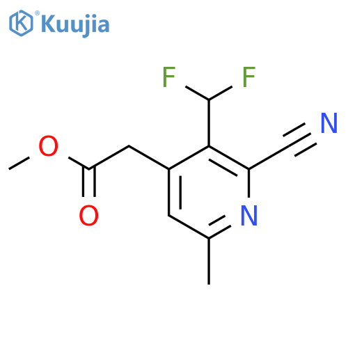 Methyl 2-cyano-3-(difluoromethyl)-6-methylpyridine-4-acetate structure