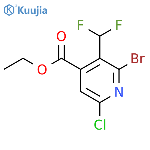 Ethyl 2-bromo-6-chloro-3-(difluoromethyl)pyridine-4-carboxylate structure