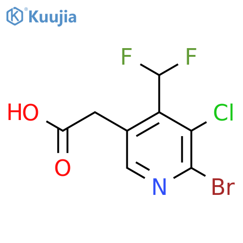 2-Bromo-3-chloro-4-(difluoromethyl)pyridine-5-acetic acid structure