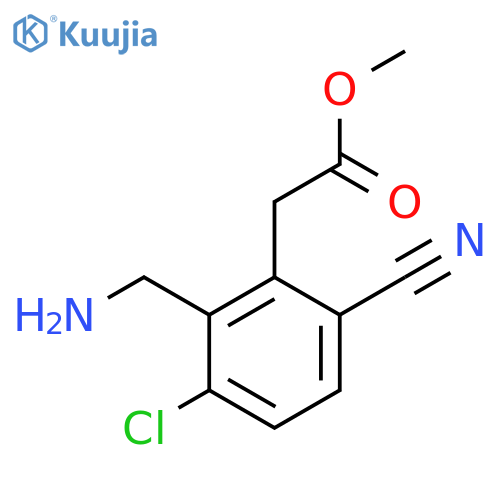 Methyl 2-aminomethyl-3-chloro-6-cyanophenylacetate structure