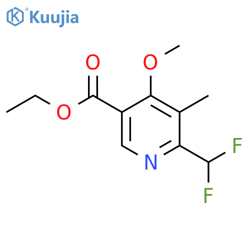 Ethyl 2-(difluoromethyl)-4-methoxy-3-methylpyridine-5-carboxylate structure