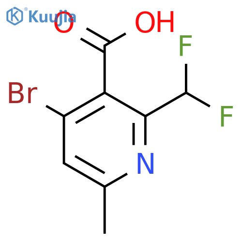 4-Bromo-2-(difluoromethyl)-6-methylpyridine-3-carboxylic acid structure