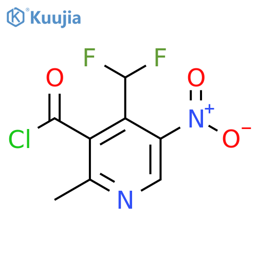 4-(Difluoromethyl)-2-methyl-5-nitropyridine-3-carbonyl chloride structure