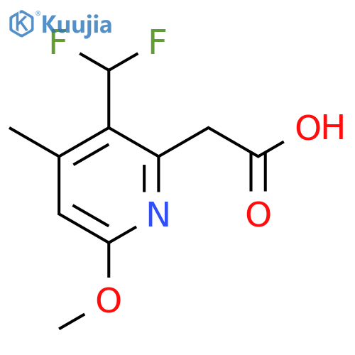 3-(Difluoromethyl)-6-methoxy-4-methylpyridine-2-acetic acid structure