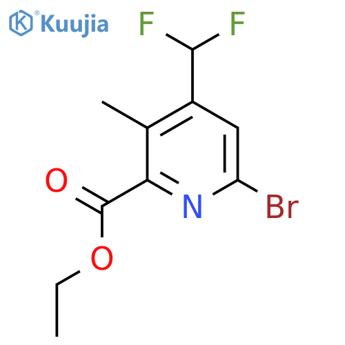 Ethyl 6-bromo-4-(difluoromethyl)-3-methylpyridine-2-carboxylate structure