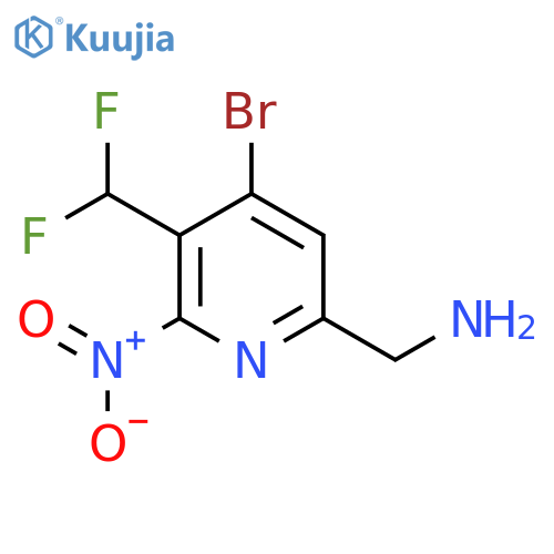 6-(Aminomethyl)-4-bromo-3-(difluoromethyl)-2-nitropyridine structure