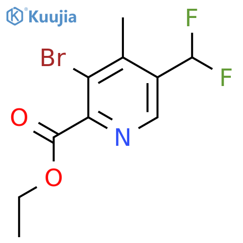 Ethyl 3-bromo-5-(difluoromethyl)-4-methylpyridine-2-carboxylate structure