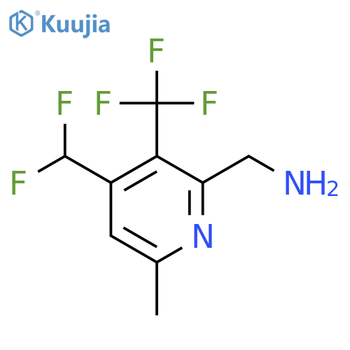 2-(Aminomethyl)-4-(difluoromethyl)-6-methyl-3-(trifluoromethyl)pyridine structure