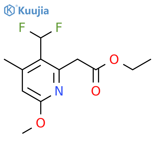 Ethyl 3-(difluoromethyl)-6-methoxy-4-methylpyridine-2-acetate structure