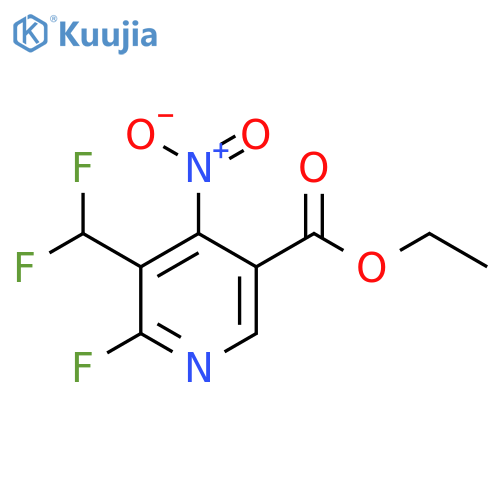 Ethyl 3-(difluoromethyl)-2-fluoro-4-nitropyridine-5-carboxylate structure