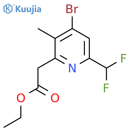 Ethyl 4-bromo-6-(difluoromethyl)-3-methylpyridine-2-acetate structure