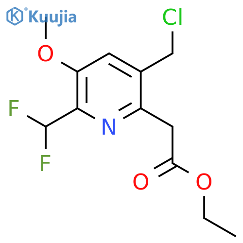Ethyl 5-(chloromethyl)-2-(difluoromethyl)-3-methoxypyridine-6-acetate structure