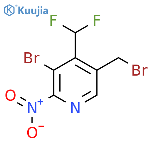 3-Bromo-5-(bromomethyl)-4-(difluoromethyl)-2-nitropyridine structure