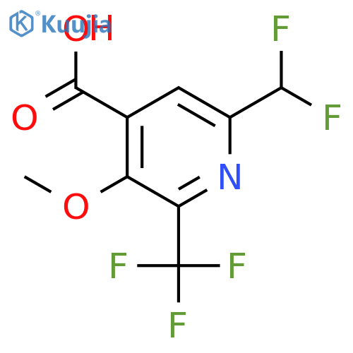 6-(Difluoromethyl)-3-methoxy-2-(trifluoromethyl)pyridine-4-carboxylic acid structure
