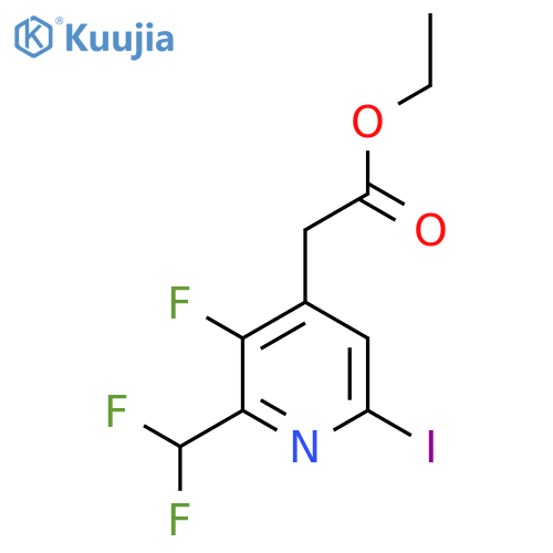 Ethyl 2-(difluoromethyl)-3-fluoro-6-iodopyridine-4-acetate structure
