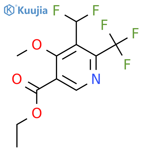 Ethyl 3-(difluoromethyl)-4-methoxy-2-(trifluoromethyl)pyridine-5-carboxylate structure