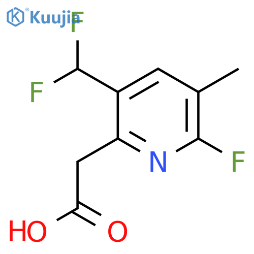 5-(Difluoromethyl)-2-fluoro-3-methylpyridine-6-acetic acid structure