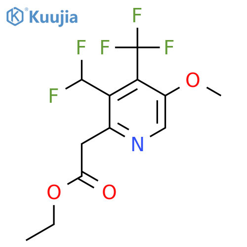 Ethyl 3-(difluoromethyl)-5-methoxy-4-(trifluoromethyl)pyridine-2-acetate structure