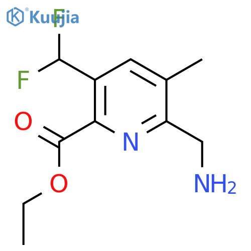 Ethyl 2-(aminomethyl)-5-(difluoromethyl)-3-methylpyridine-6-carboxylate structure