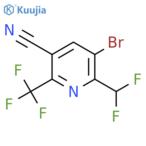 3-Bromo-5-cyano-2-(difluoromethyl)-6-(trifluoromethyl)pyridine structure