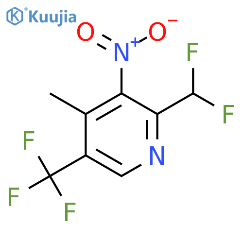 2-(Difluoromethyl)-4-methyl-3-nitro-5-(trifluoromethyl)pyridine structure