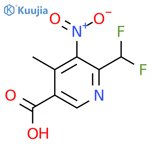 2-(Difluoromethyl)-4-methyl-3-nitropyridine-5-carboxylic acid structure