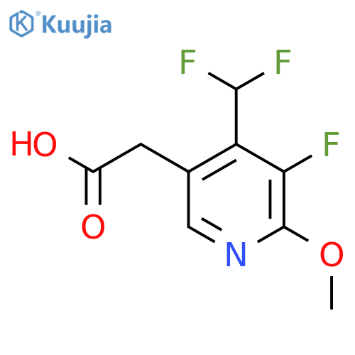 4-(Difluoromethyl)-3-fluoro-2-methoxypyridine-5-acetic acid structure