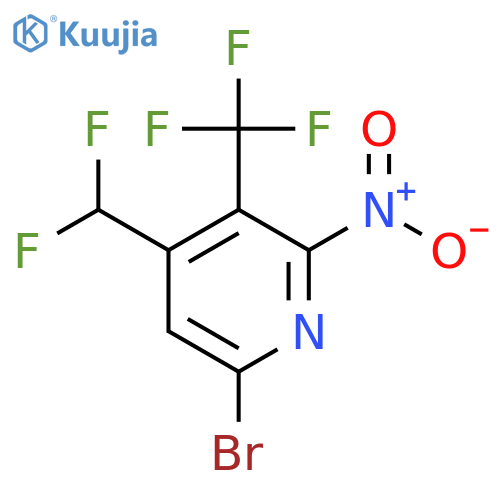 6-Bromo-4-(difluoromethyl)-2-nitro-3-(trifluoromethyl)pyridine structure