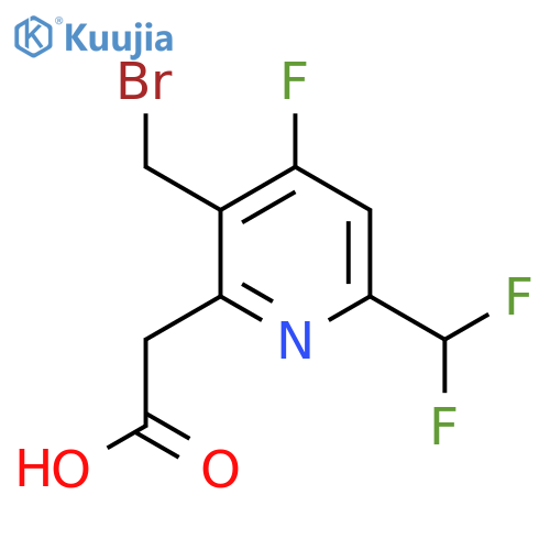 3-(Bromomethyl)-6-(difluoromethyl)-4-fluoropyridine-2-acetic acid structure