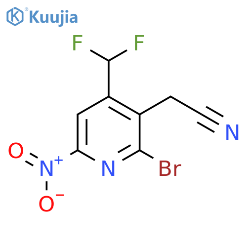 2-Bromo-4-(difluoromethyl)-6-nitropyridine-3-acetonitrile structure