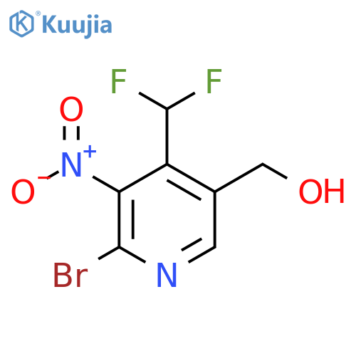 2-Bromo-4-(difluoromethyl)-3-nitropyridine-5-methanol structure