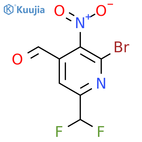 2-Bromo-6-(difluoromethyl)-3-nitropyridine-4-carboxaldehyde structure