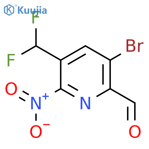 3-Bromo-5-(difluoromethyl)-6-nitropyridine-2-carboxaldehyde structure