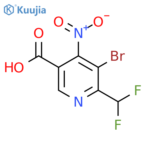 3-Bromo-2-(difluoromethyl)-4-nitropyridine-5-carboxylic acid structure