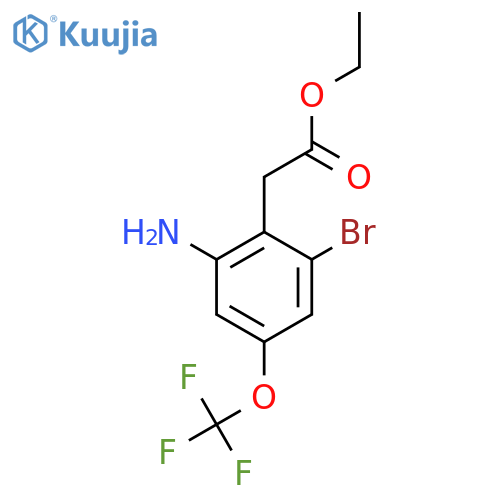 Ethyl 2-amino-6-bromo-4-(trifluoromethoxy)phenylacetate structure