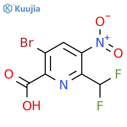 5-Bromo-2-(difluoromethyl)-3-nitropyridine-6-carboxylic acid structure