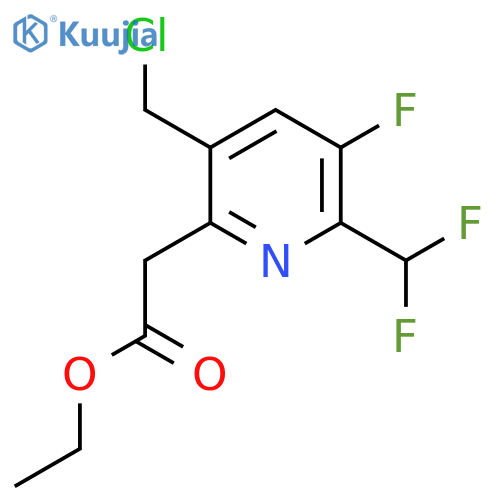Ethyl 5-(chloromethyl)-2-(difluoromethyl)-3-fluoropyridine-6-acetate structure