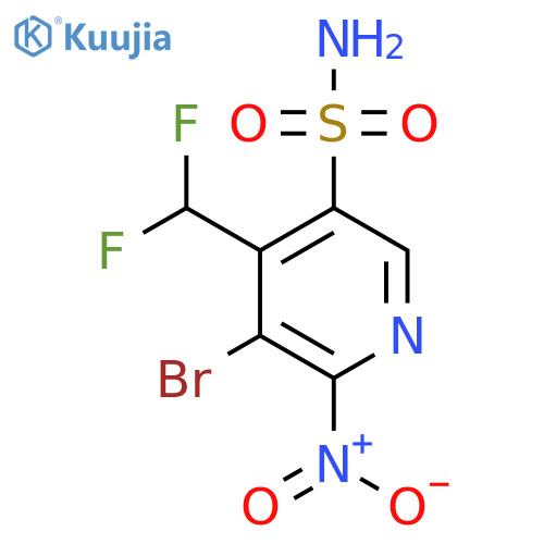 3-Bromo-4-(difluoromethyl)-2-nitropyridine-5-sulfonamide structure
