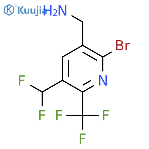 3-(Aminomethyl)-2-bromo-5-(difluoromethyl)-6-(trifluoromethyl)pyridine structure
