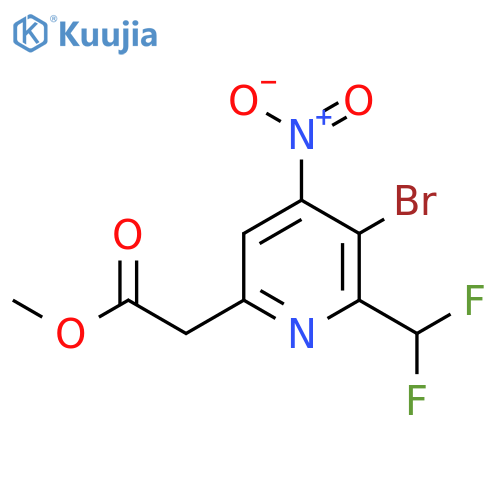 Methyl 3-bromo-2-(difluoromethyl)-4-nitropyridine-6-acetate structure