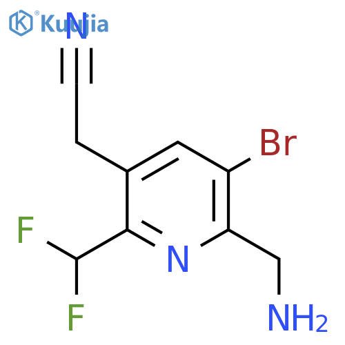 2-(Aminomethyl)-3-bromo-6-(difluoromethyl)pyridine-5-acetonitrile structure