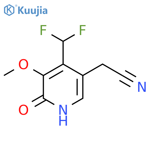 4-(Difluoromethyl)-2-hydroxy-3-methoxypyridine-5-acetonitrile structure