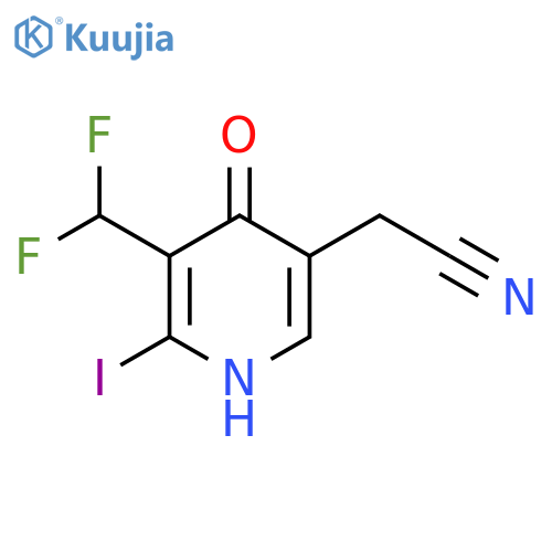 3-(Difluoromethyl)-4-hydroxy-2-iodopyridine-5-acetonitrile structure