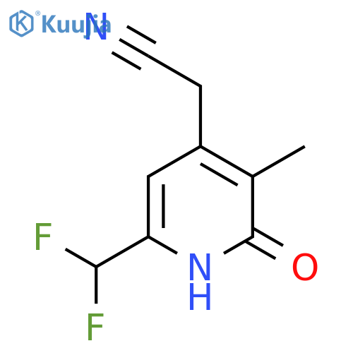 6-(Difluoromethyl)-2-hydroxy-3-methylpyridine-4-acetonitrile structure