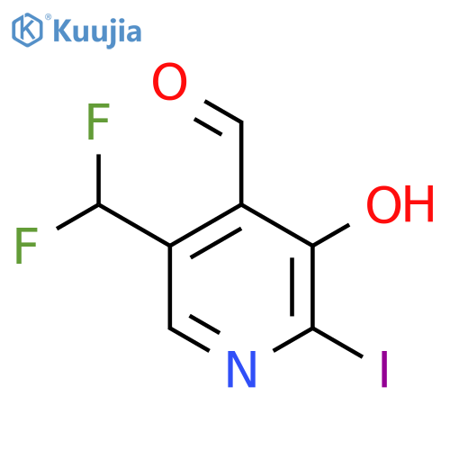 5-(Difluoromethyl)-3-hydroxy-2-iodopyridine-4-carboxaldehyde structure