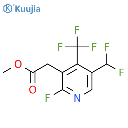 Methyl 5-(difluoromethyl)-2-fluoro-4-(trifluoromethyl)pyridine-3-acetate structure
