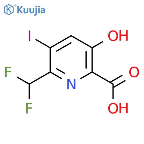 2-(Difluoromethyl)-5-hydroxy-3-iodopyridine-6-carboxylic acid structure
