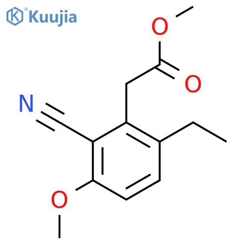 Methyl 2-cyano-6-ethyl-3-methoxyphenylacetate structure