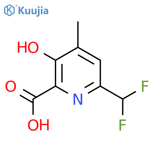 6-(Difluoromethyl)-3-hydroxy-4-methylpyridine-2-carboxylic acid structure