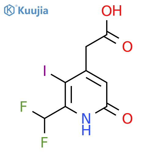 2-(Difluoromethyl)-6-hydroxy-3-iodopyridine-4-acetic acid structure